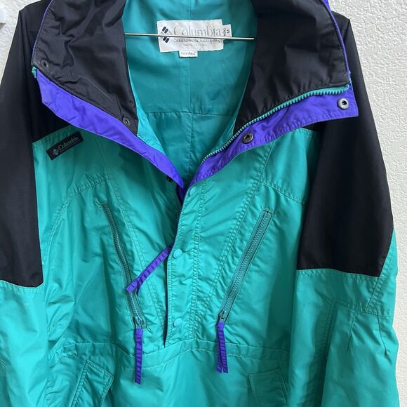 Columbia Men Vtg Radial Slv Sz M Green Ski Snowboard Windbreaker Jacket Pullover - Picture 4 of 10